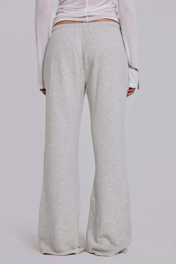 Cleo Slouchy Bootcut Jogger in Grey Marl