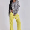 Cleo Slouchy Bootcut Jogger in Neon