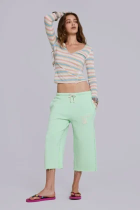 Cleo Slouchy Crop Jogger in Mint