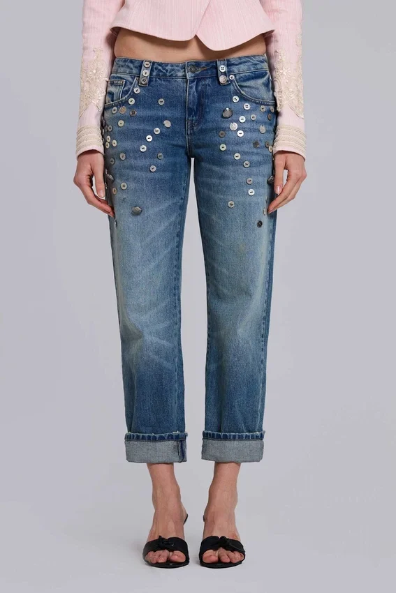 Cooper Embellished Crop Jeans