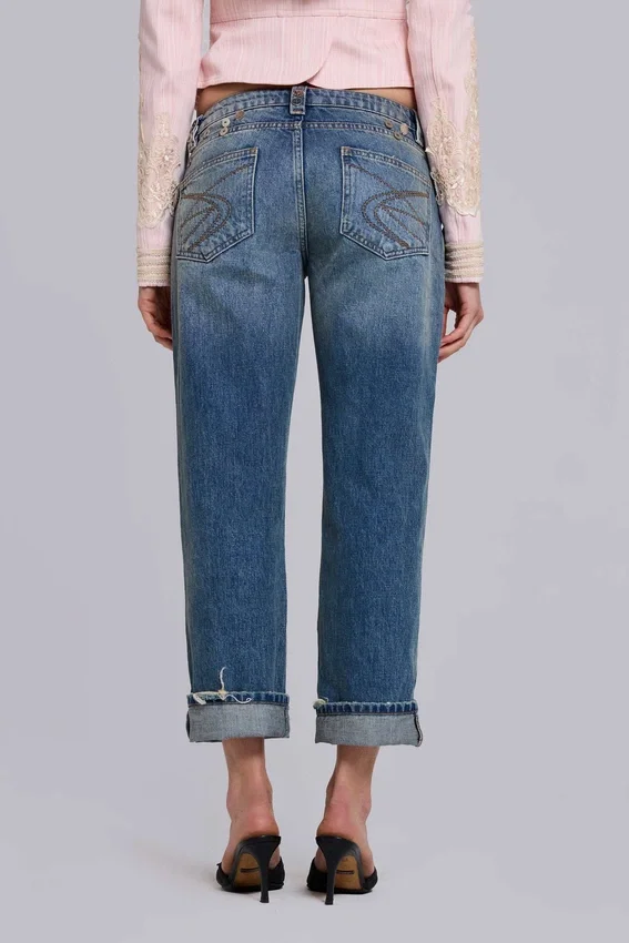 Cooper Embellished Crop Jeans