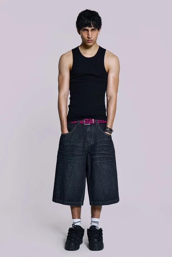 Creased Indigo Colossus Jorts