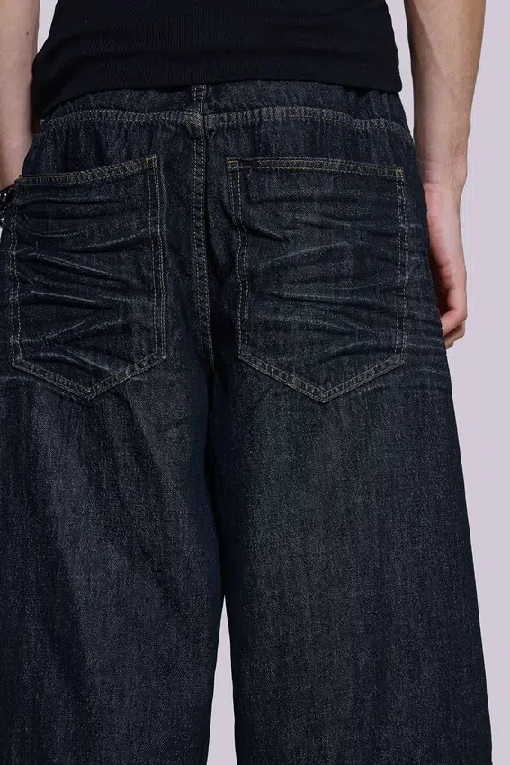 Creased Indigo Colossus Jorts