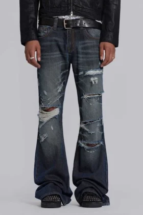 Cross Chain Blue Drift Bootcut Jeans