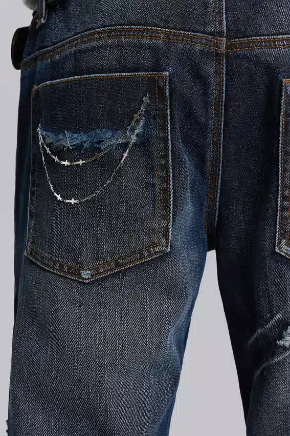 Cross Chain Blue Drift Bootcut Jeans