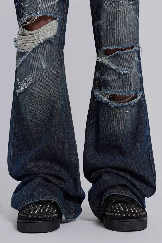 Cross Chain Blue Drift Bootcut Jeans