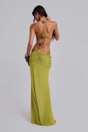 Darlyn Draped Backless Maxi Dress