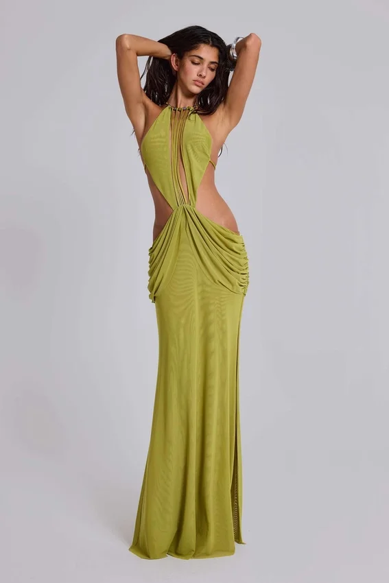Darlyn Draped Backless Maxi Dress