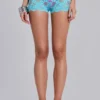 Deline Lace Mini Shorts in Turquoise