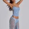 Deva Sequin Knit Trousers in Sky