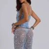 Deva Sequin Knit Trousers in Sky