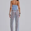 Deva Sequin Knit Trousers in Sky