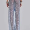 Deva Sequin Knit Trousers in Sky