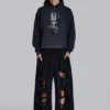 Distressed Black Baggy Monster Joggers