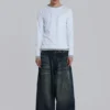 Distressed Double-Layered Waffle Top