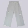 Distressed Grey Marl Baggy Monster Joggers