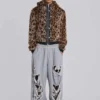 Distressed Grey Marl Baggy Monster Joggers