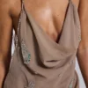 Doure Embellished Backless Mini Dress