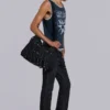 Drummer Coated Denim Satchel Bag