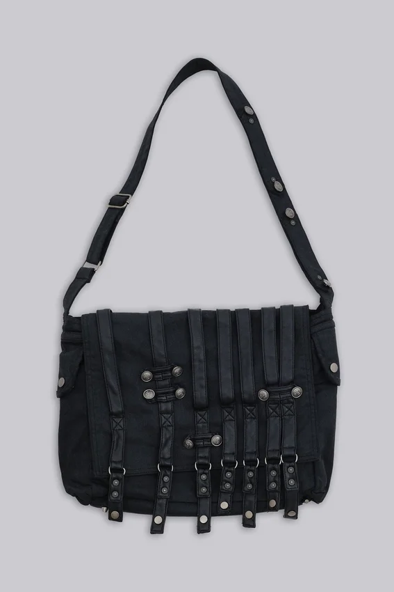 Drummer Coated Denim Satchel Bag