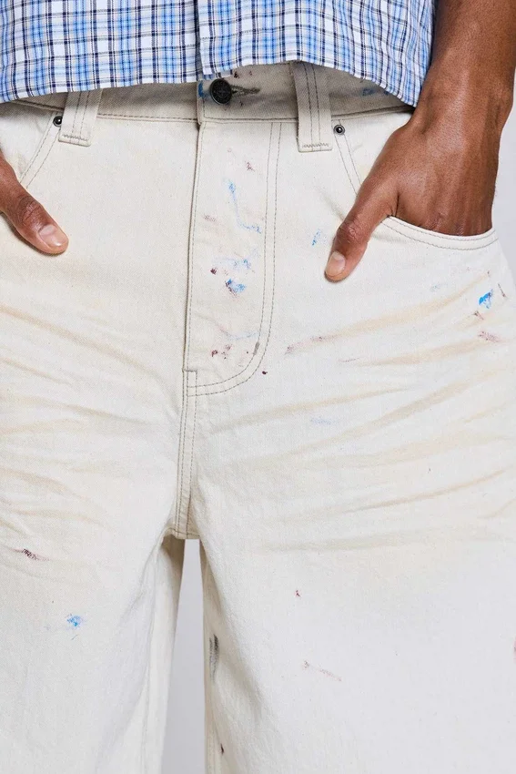 Ecru Paint Colossus Jorts