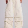 Ecru Parachute Cargo Pants