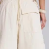 Ecru Parachute Cargo Pants