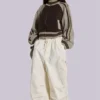 Ecru Parachute Cargo Pants