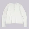 Ecru Waffle Henley Top