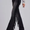 El Topo Fringe Bootcut Jeans in Black Wash