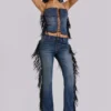 El Topo Fringe Bootcut Jeans in Blue Wash