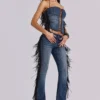 El Topo Fringe Bootcut Jeans in Blue Wash