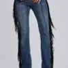El Topo Fringe Bootcut Jeans in Blue Wash
