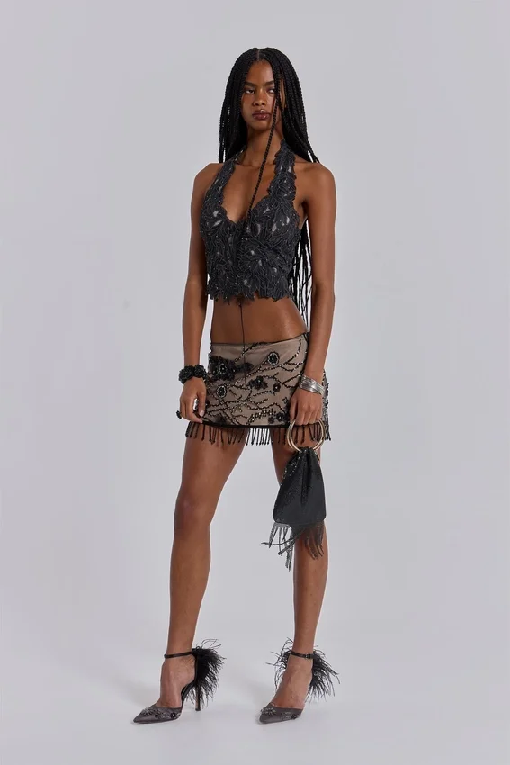Ellora Embellished Mini Skirt