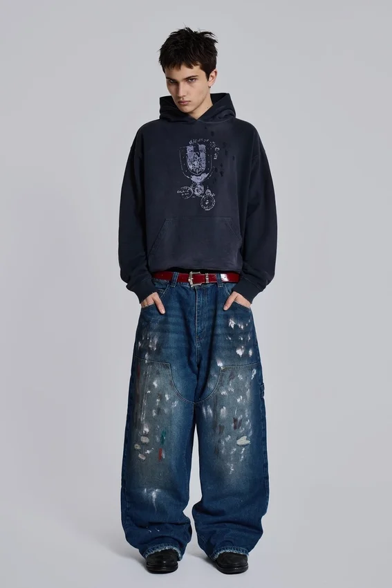 Splatter Cinch Carpenter Jeans