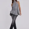 Enya Backless Mini Dress in Steel