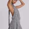 Enya Backless Mini Dress in Steel