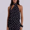 Enya Backless Mini Dress in XL Polkadot