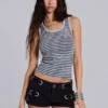 Oriel Eyelet Cargo Mini Shorts in Black