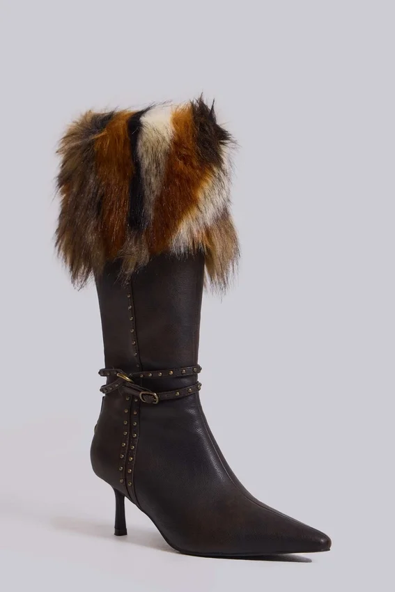 Fauna Faux Fur Heeled Boot
