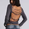 Fira Sequin V Neck Tee