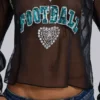 Football Embellished Chiffon Top