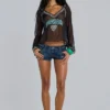 Football Embellished Chiffon Top