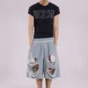 Grey Distressed Monster Shorts