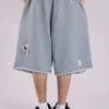 Grey Distressed Monster Shorts