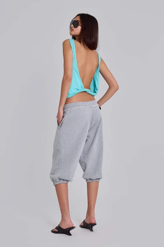 Grey Marl Cropped Monster Joggers