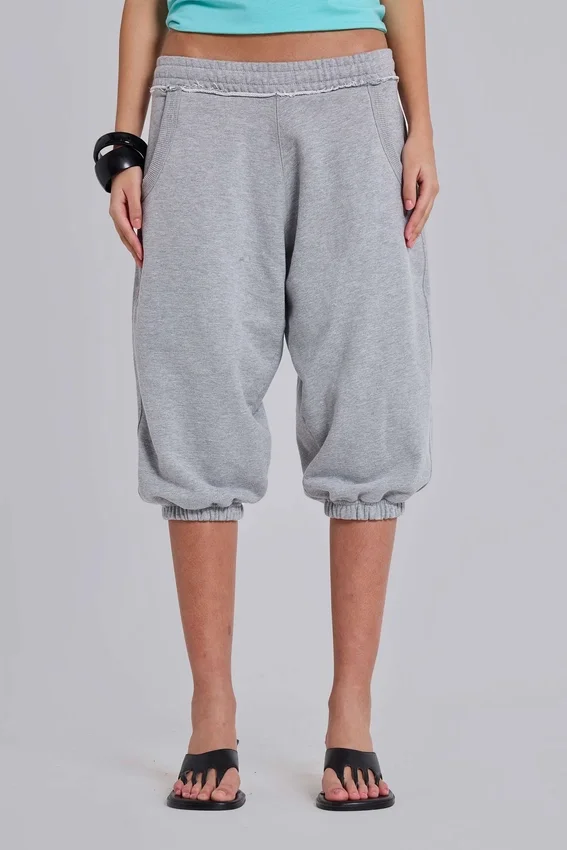 Grey Marl Cropped Monster Joggers