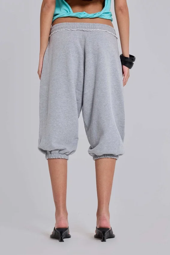 Grey Marl Cropped Monster Joggers