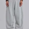 Grey Marl Cuffed Baggy Monster Joggers