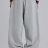 Grey Marl Cuffed Baggy Monster Joggers